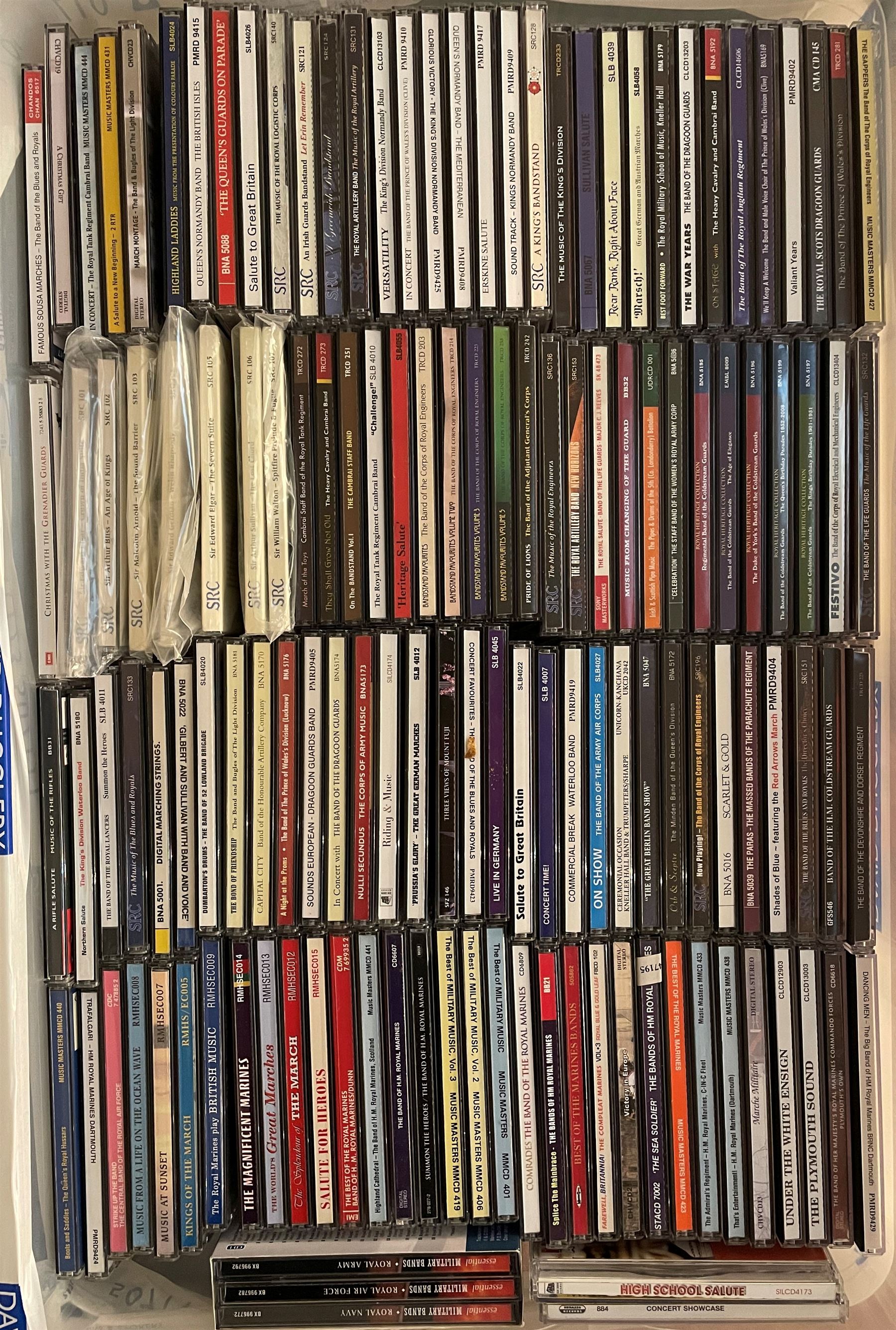 A large collection of mostly Military Band Music including The Music of the Scots Guards, Marching with the Gurkhas, Military Bands, Music in Remembrance and other music in four boxes (300+) 