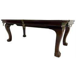 Riley - early 20th century mahogany snooker dining table, slate bed snooker table with dining leaves, on cabriole supports with ball and claw feet; together with accessories 