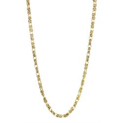 9ct gold Byzantine link chain necklace, with spring loaded clasp, hallmarked