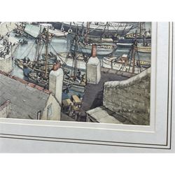 Stanley Smith (British fl.1927-1938): Brixham Harbour, watercolour signed 26cm x 37cm 