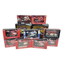 Nine NewRay 1:12 scale die-cast models of motorcycles including Ducati, Honda etc; and four other 1:12 scale die-cast models of motorcycles; all boxed (13)