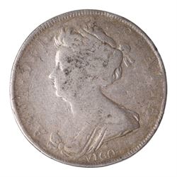 Anne 1703 silver half crown coin, VIGO below bust