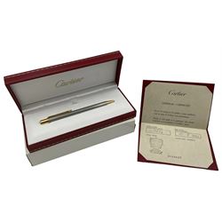 Cartier ball point pen, 009927, cased with certificate guarantee