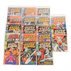 Seventeen Marvel Silver Age 'The Silver Surfer' comic books, spanning years 1968-1970, com...
