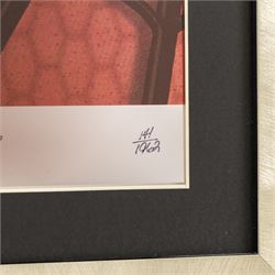 Three limited edition Dynamic Forces Marvel prints, comprising Spider-Man Reflection of Evil no. 141/1962, Spider-Man vs. Green Goblin signed by artist John Watson and The Hulk Bursting Out signed by artist Matt Busch limited no. 428/1000 with certificate of authenticity, largest H57cm, W38cm