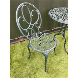 Small painted aluminium table and two chairs  - THIS LOT IS TO BE COLLECTED BY APPOINTMENT FROM DUGGLEBY STORAGE, GREAT HILL, EASTFIELD, SCARBOROUGH, YO11 3TX