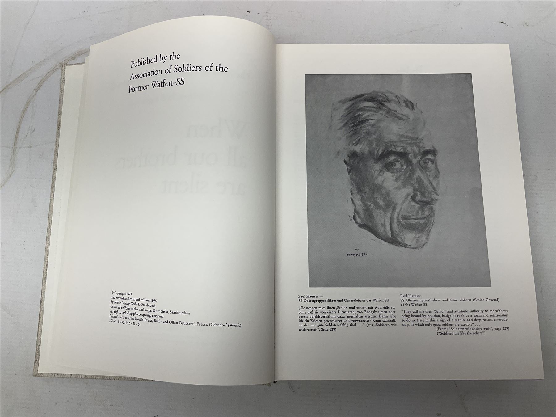 Adolf Hitler, Bilder aus dem Leben des Fuhrers [Pictures from the Life of the Fuhrer], Herausgegeben vom Cigaretten / Bilderdienst, Hamburg / Bahrenfeld, 1936, an album of two hundred tipped-in cards bearing photographs by Heinrich Hoffman, originally collected with cigarettes, 31 cm x 24 cm; together with a Waffen-SS book 'Wenn alle Bruder schweigen'; Hamburg 1939-1945; and two other booklets