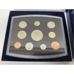 Four The Royal Mint United Kingdom proof coin collections, dated 2000, 2001, 2002 and 2003, all in display boxes with certificates