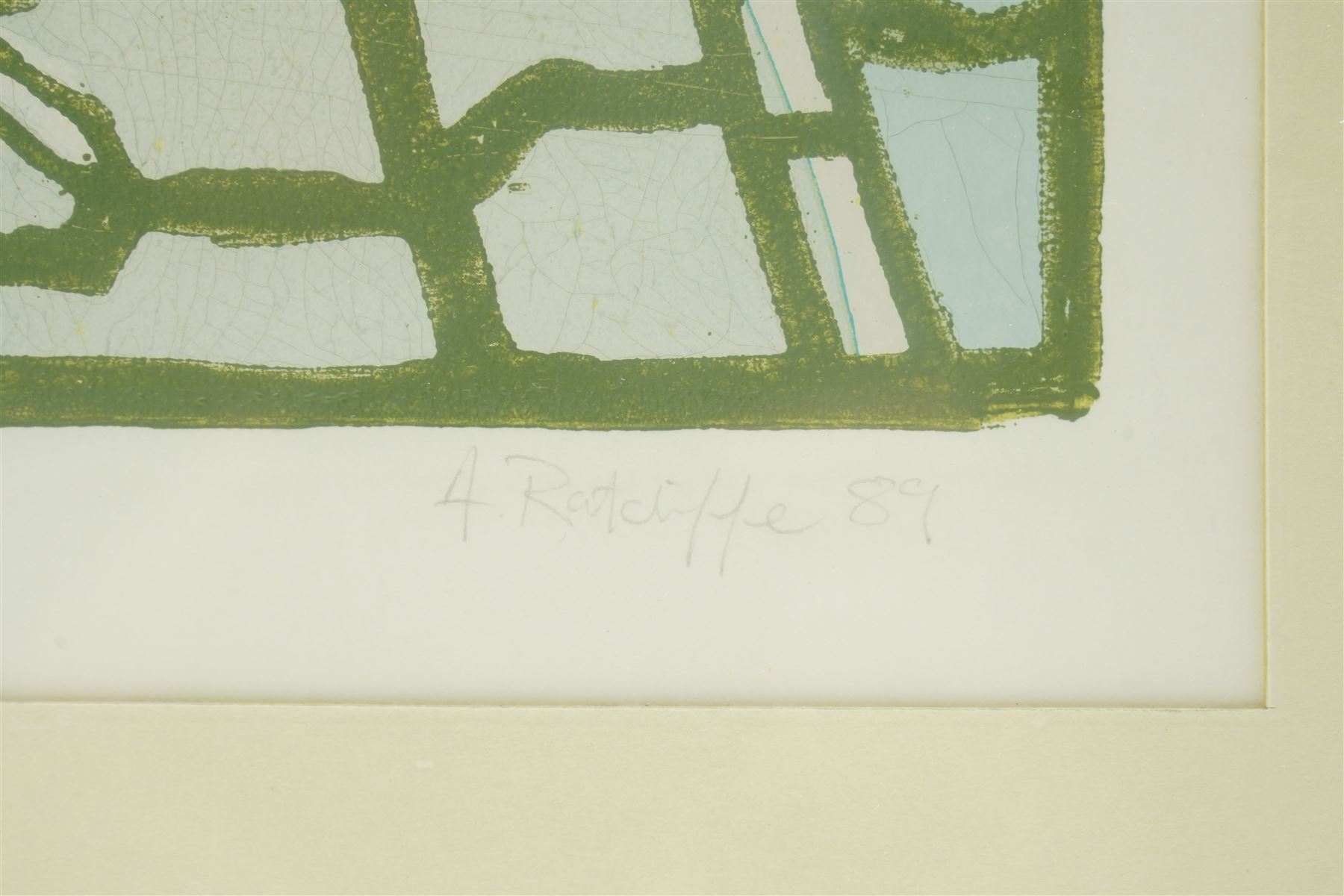 Anthony Ratcliffe (British 1954-): 'Bempton' East Riding, woodblock print in colours signed titled dated '89 and numbered 7/10 in pencil 74cm x 61cm