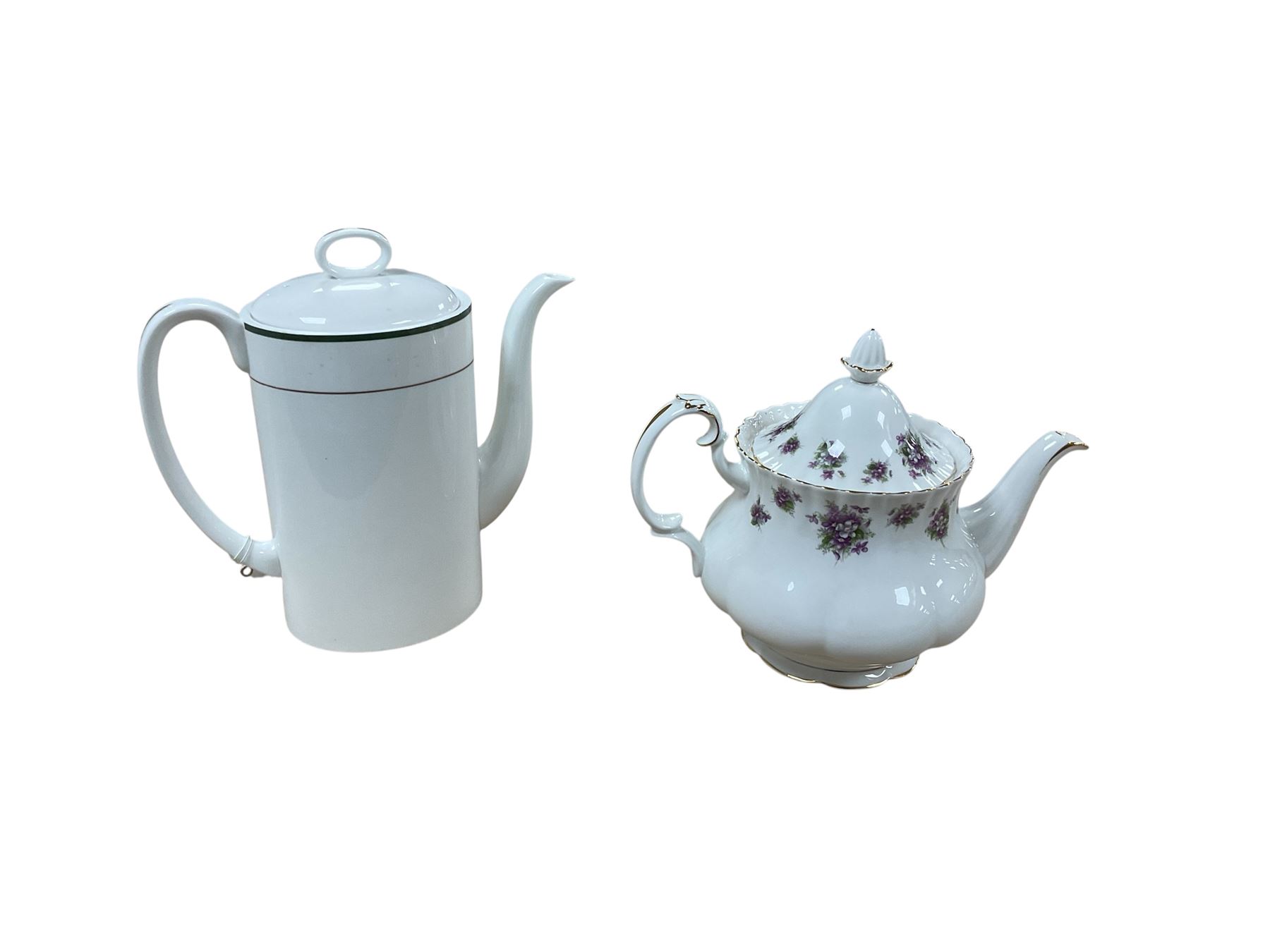 Wedgwood Houses of Parliament coffee set and Royal Albert Sweet Violets tea set and Lladro and similar figures