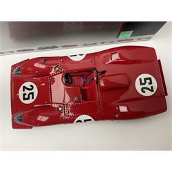 CMC 1:18 Scale Model of a Ferrari 312P Spyder 'Sebring Rennversion, 1969, Start-Nr. 25, Mario Andretti / Chris Amon'; manufactured by CMC Exclusive Modelle; No. M-095. Serie Nr. 1365 with certificate. Fully constructed and out of box with original box, accessories, packaging and paperwork.