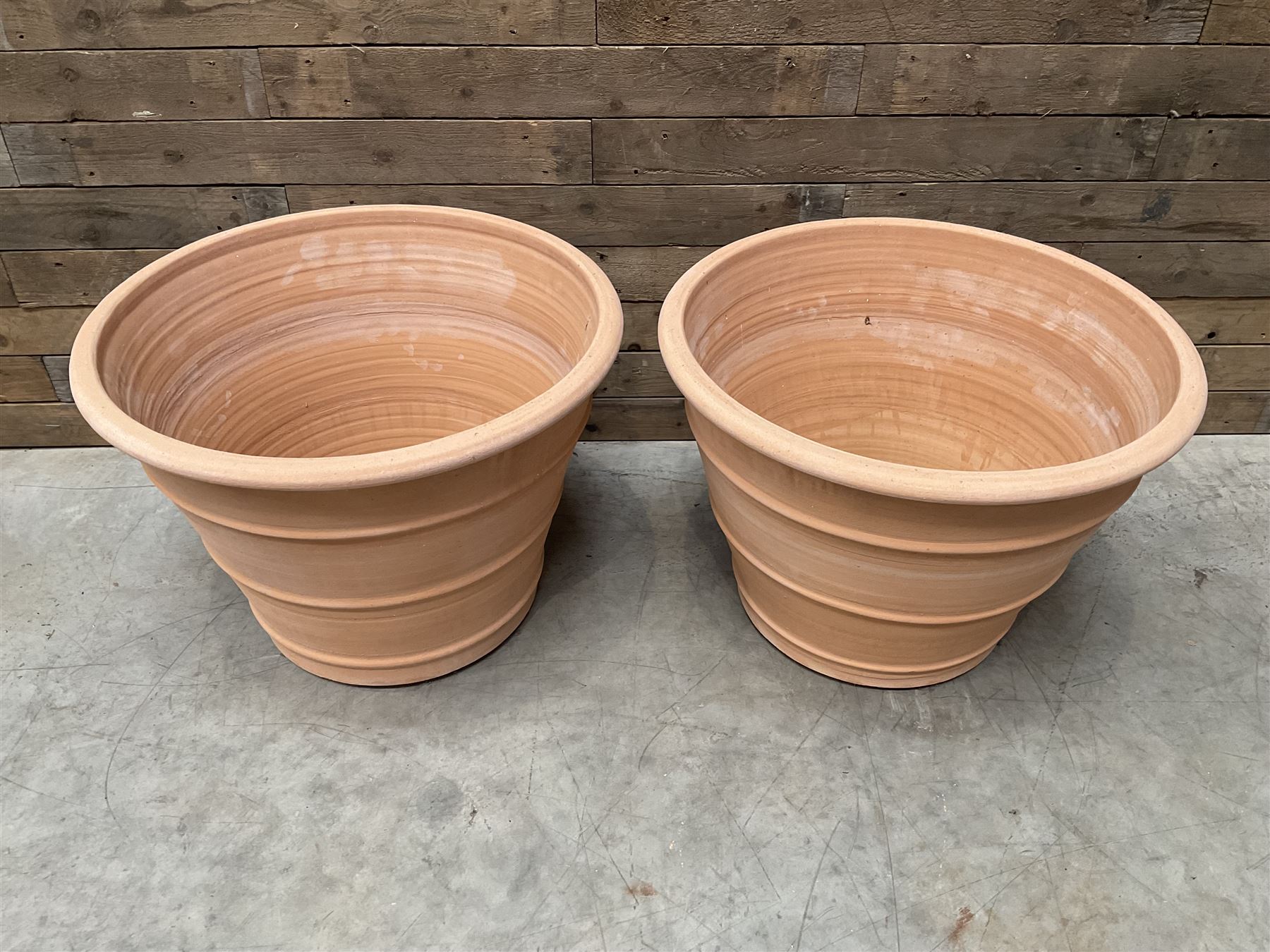 Pair terracotta planters