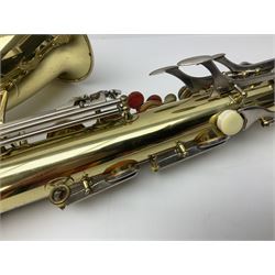 Czechoslovakian Corton tenor saxophone, probably 1970s/80s, serial no.132621; in fitted carrying case with crook and two mouthpieces