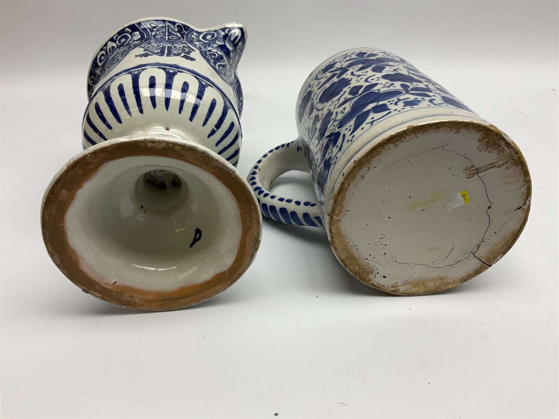 Wedgwood jasperware chamber candlestick, together with blue and white ceramic tankard, footed jug, art glass basket etc