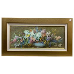 Large gilt framed contemporary floral print