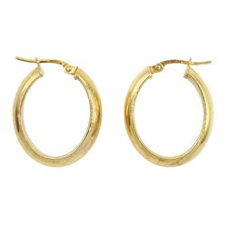 Pair of 9ct gold hoop earrings, hallmarked 