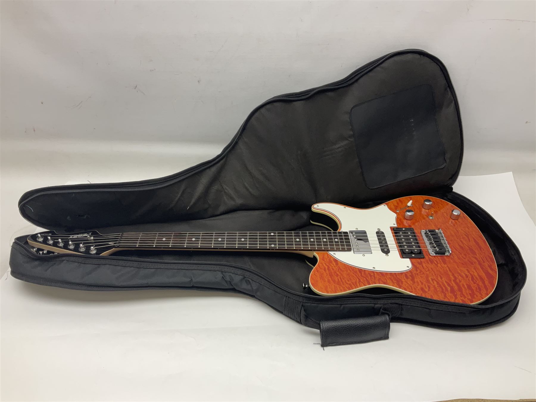 Korean Peavey EXP Telecaster style electric guitar serial no.03040032 L98cm; in Stagg soft carrying case