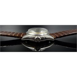  Tudor (Rolex) Oyster stainless steel wristwatch no 35157 895 circa 1940's on brown lizard strap   