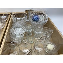 Assorted glassware, to include eleven balloon glasses, other various drinking glasses, cut glass bowls, Caithness paperweight, etc., in two boxes 