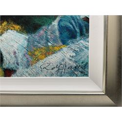 Rolf Harris (Australian 1930-): 'Mending the Nets' 'Mont Sainte Victoire - Homage to Cezanne' and 'Christmas Eve in the Snow', three limited edition giclee prints signed and numbered 53/295, 206/295 and 145/196, max 44cm x 60cm (3)