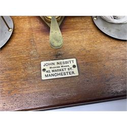 Collection of textile equipment, comprising, Goodbrand & Co. mahogany and brass yarn tester, Negretti & Zambra barograph and two sets of precision scales
