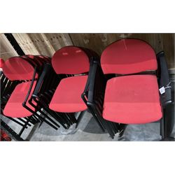 Set of twenty office chairs, black frames, red seats and backs - THIS LOT IS TO BE COLLECTED BY APPOINTMENT FROM DUGGLEBY STORAGE, GREAT HILL, EASTFIELD, SCARBOROUGH, YO11 3TX