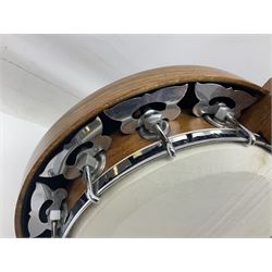 Trumelo BMI banjo ukulele no.3013 L58cm; in soft carrying case; and Kapok Brand guitar shaped ukulele L51cm (2)