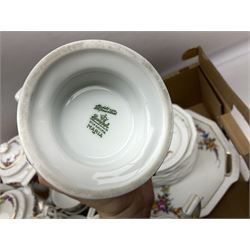 Rosenthal Pompadour Samara pattern tea wares, to include two teapots, twelve teacups and saucers, two cake plates, ten dessert plates, etc (40)