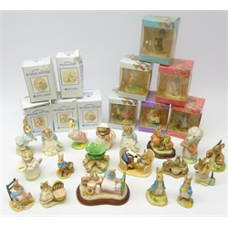  Beatrix Potter - eight Royal Albert figures, mostly boxed, Border Fine Arts and other figures including The Flopsy Bunnies, Mr Bouncer & Tommy Brock and six boxed figures   