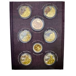 The London Mint Office '1066 The Battle of Hastings' collection including Queen Elizabeth II Gibraltar 2016 9ct gold ten gram double crown coin, housed in card folder with certificates 