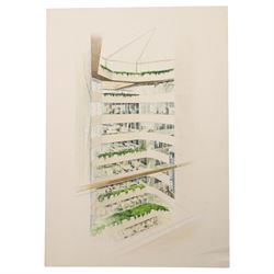 Graham Howard (British 20th Century): Architectural interior of 80 Cheapside - London, wat...