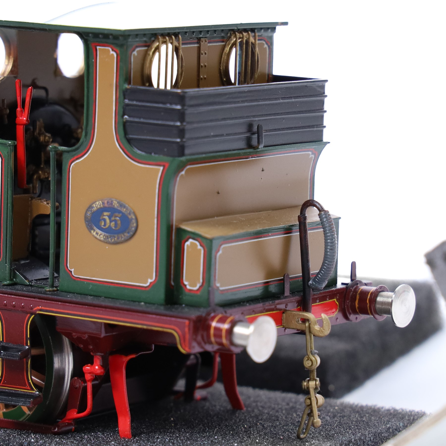 Sancheng O gauge LBSCR A1X Terrier Class 0-6-0T locomotive 'Stepney' no. 55, brass locomotive custom-painted by Warren Haywood in William Stroudley's 'Improved Engine Green', boxed