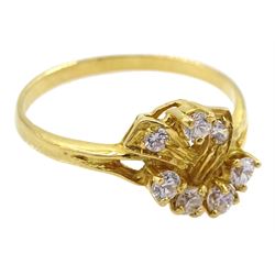 Gold cubic zirconia dress ring, stamped 18ct