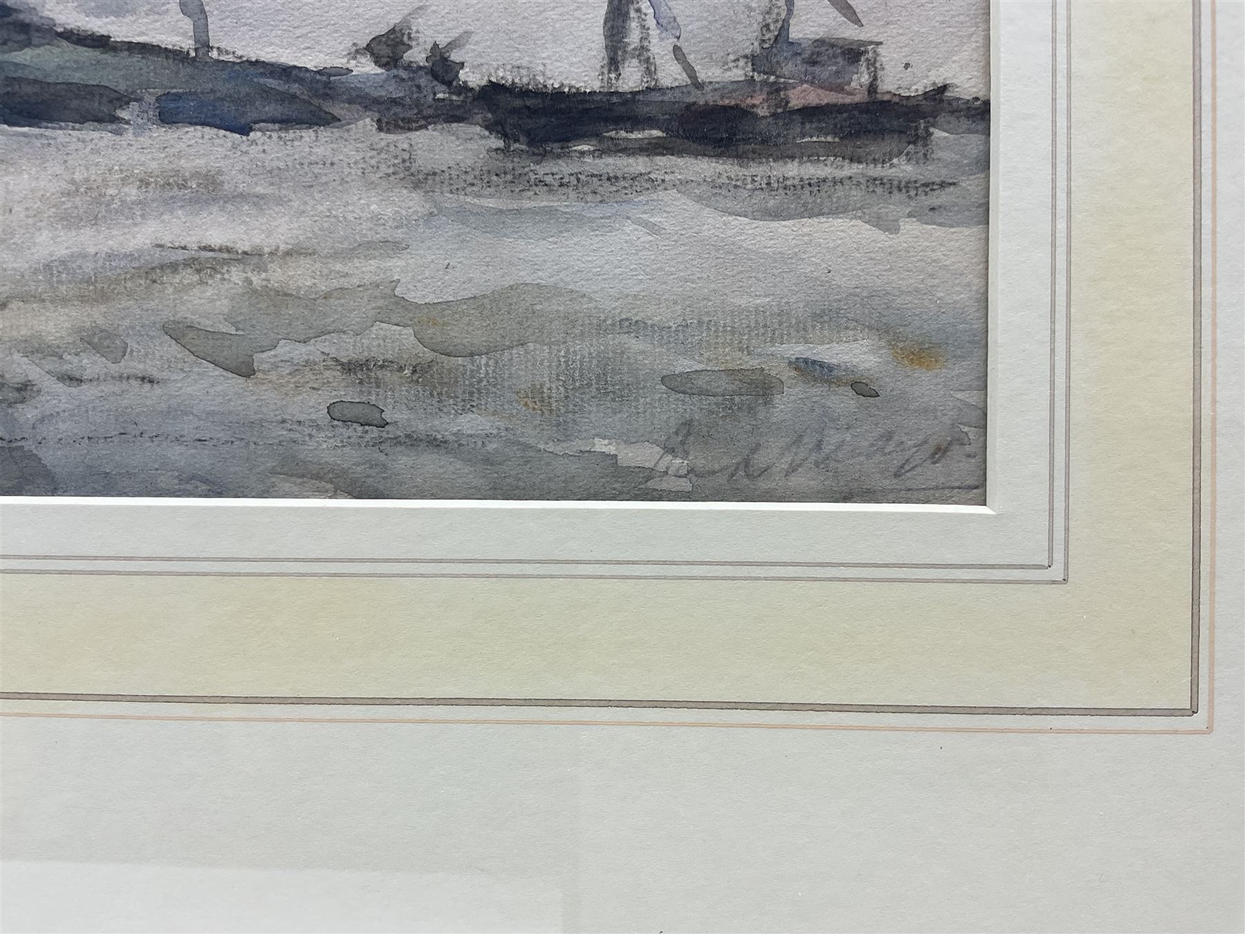 William (Fred) Frederick Mayor (Staithes Group 1866-1916): Shipping off the Coast, watercolour signed 25cm x 38cm
Provenance: with T B & R Jordan, exh. 3rd Harrogate Staithes Group Exhibition 2005; the artist's family, certificate verso