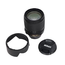 Nikon DX VR AF-S Nikkor 18-105mm 1:3.56.6G ED camera lens, serial no. 42718987, with both ...