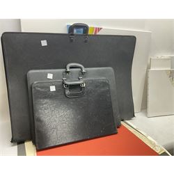 Large quantity of art supplies and equipment to include Crimson & Blake easel, tabletop easel, two large Winsor & Newton canvases and further smaller canvanses, sketchpads, paints etc