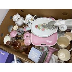 Collection of Wedgwood Jasperware, to include candy box with lid, miniature vase, trinket dishes, together with other collectables in six boxes 