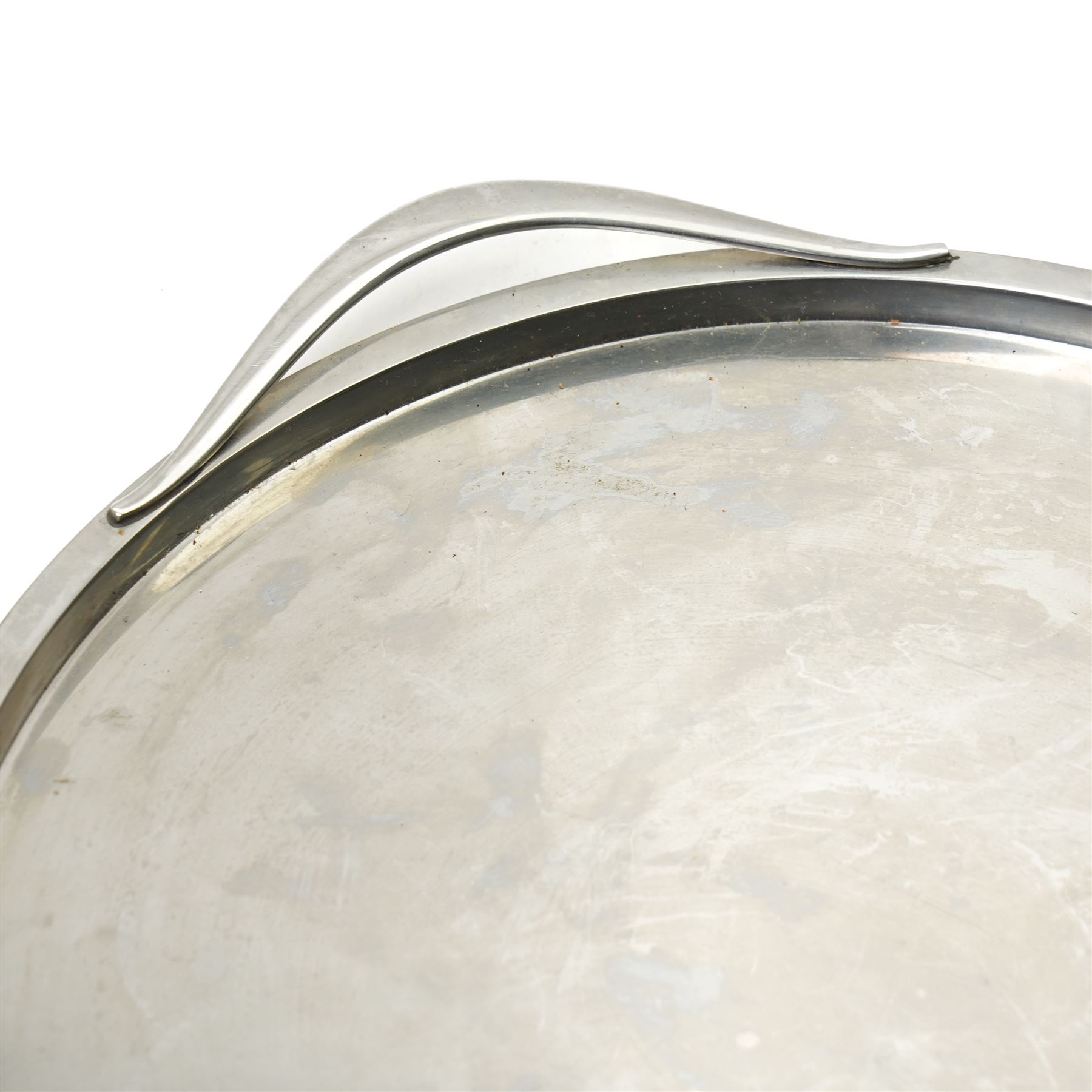 Georg Jensen - stainless steel tray, stamped to base, W34cm