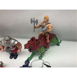Group of 1980s Masters of the Universe figures to include He-Man, Skeletor, Stridor and Battle Cat, with collection of accessories 