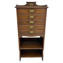 Edwardian walnut sheet music cabinet, ra