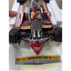 Exoto Grand Prix Classics 1:18 scale Gilles Villeneuve Ferrari 312T4 #12, 1979 Championship 2nd with Ferrari umbrella, boxed