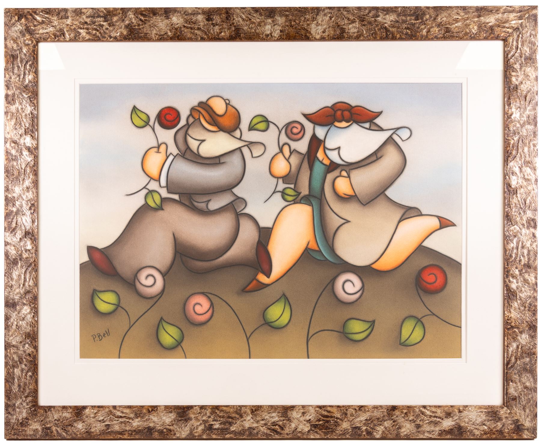 Peter Bell (Hull Contemporary): 'The Day the Flowers Come', pastel signed, titled verso 55cm x 77cm