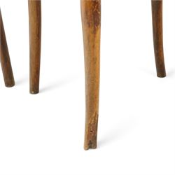 Fischel - Set of six early 20th century Czech Republic bentwood bistro chairs, with continuous hoop back, circular seat on tapering supports united by a stretcher