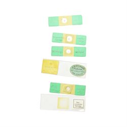 19th century portable brass microscope by J H Steward, 406 The Strand London, with four lenses, tweezers and a small collection of microscope slides, contained within a fitted wooden box