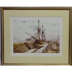  'The Endeavour in Alexandra Dry Dock, Hull 2003', limited edition colour print after David Bell signed and numbered 19/190 in pencil 34cm x 46cm  