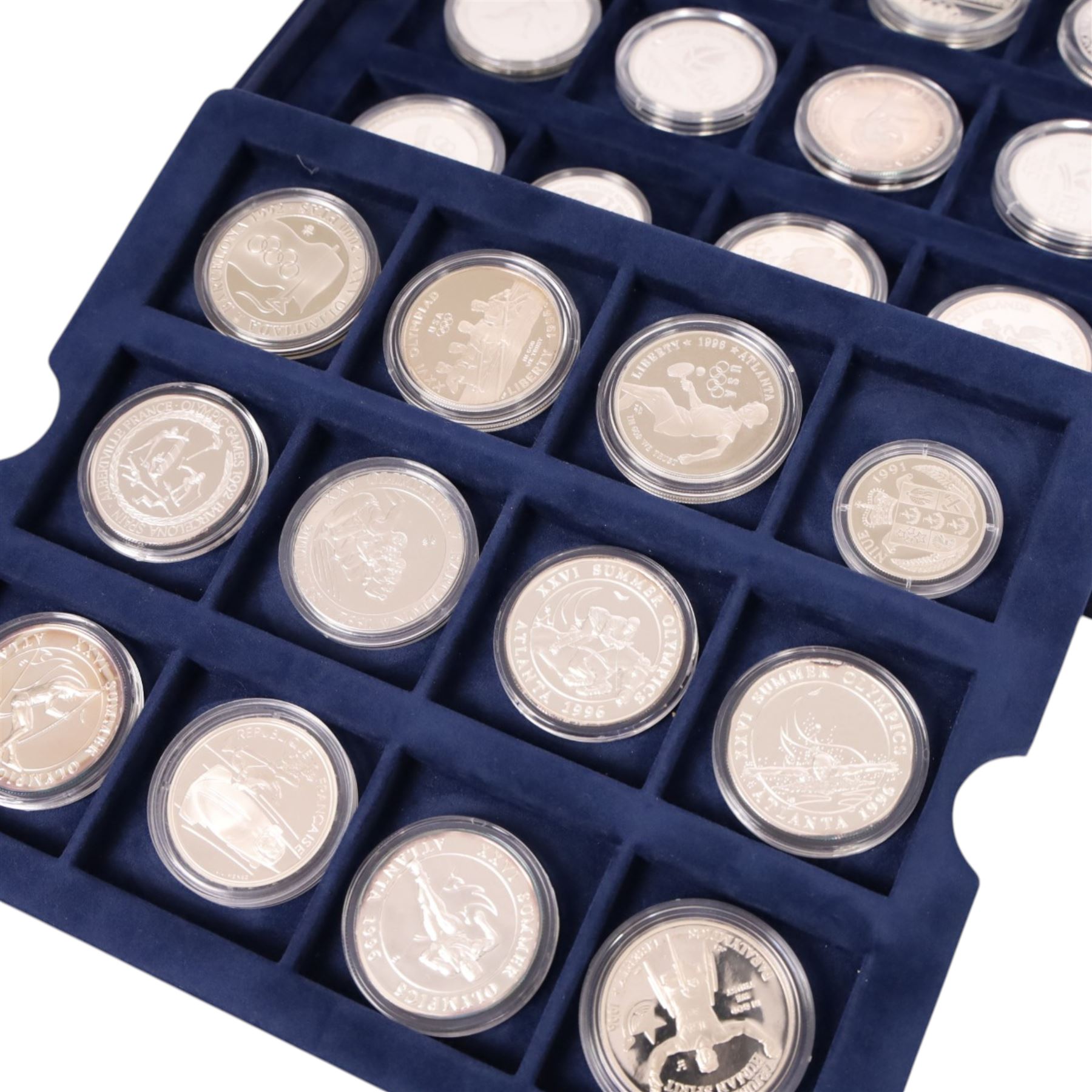 'The Olympic Commemorative Coin Collection', set of thirty-six silver proof coins, various countries and denominations, boxed