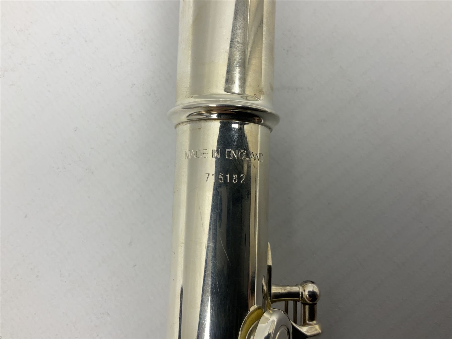 Buffet Crampon Paris three-piece flute, marked Cooper Scale AKC E, serial no.715182; cased