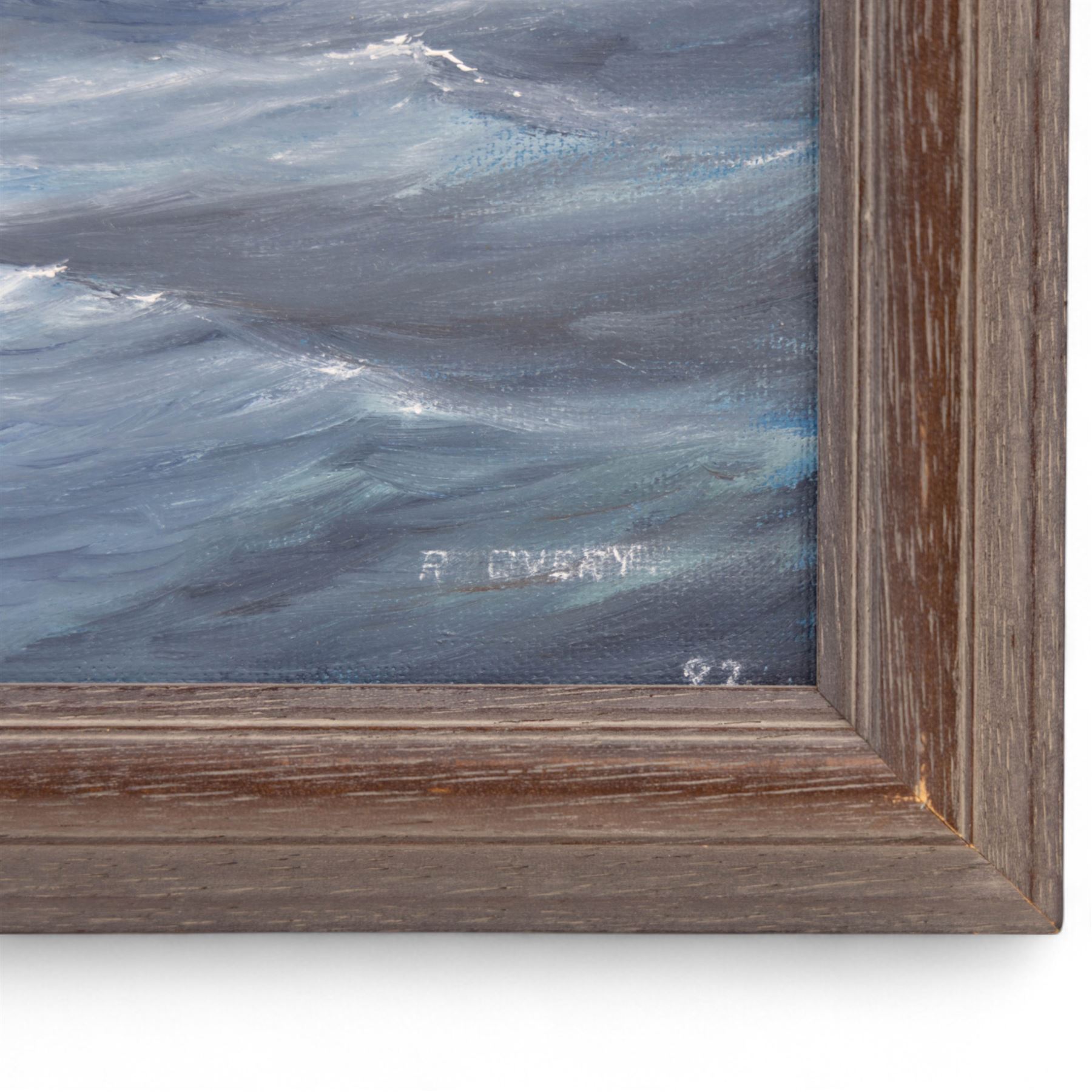 Robert Overy (British 1928-2018): Boats off Scarborough, two oils on canvas board signed and dated '92, larger 39cm x 49cm (2)