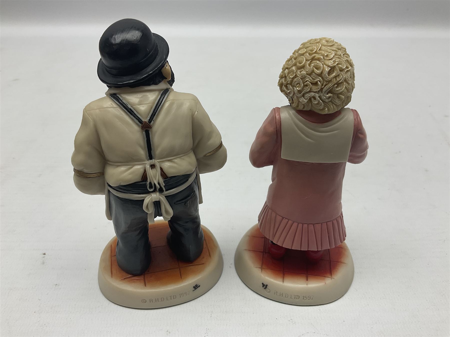 Collection of ten Robert Harrop figures of chimps from The PG Tips Collection, comprising Mr Shifter, Charlie Mr Bodgit, P.C. Gotcha, Arfa T.Leaf, Kevin Tipps, Ada, S.Bend, Dolly and Charlie