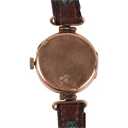 Two 9ct gold cased ladies wristwatches, comprising Excalibur on a gilt metal strap and one on a leather strap